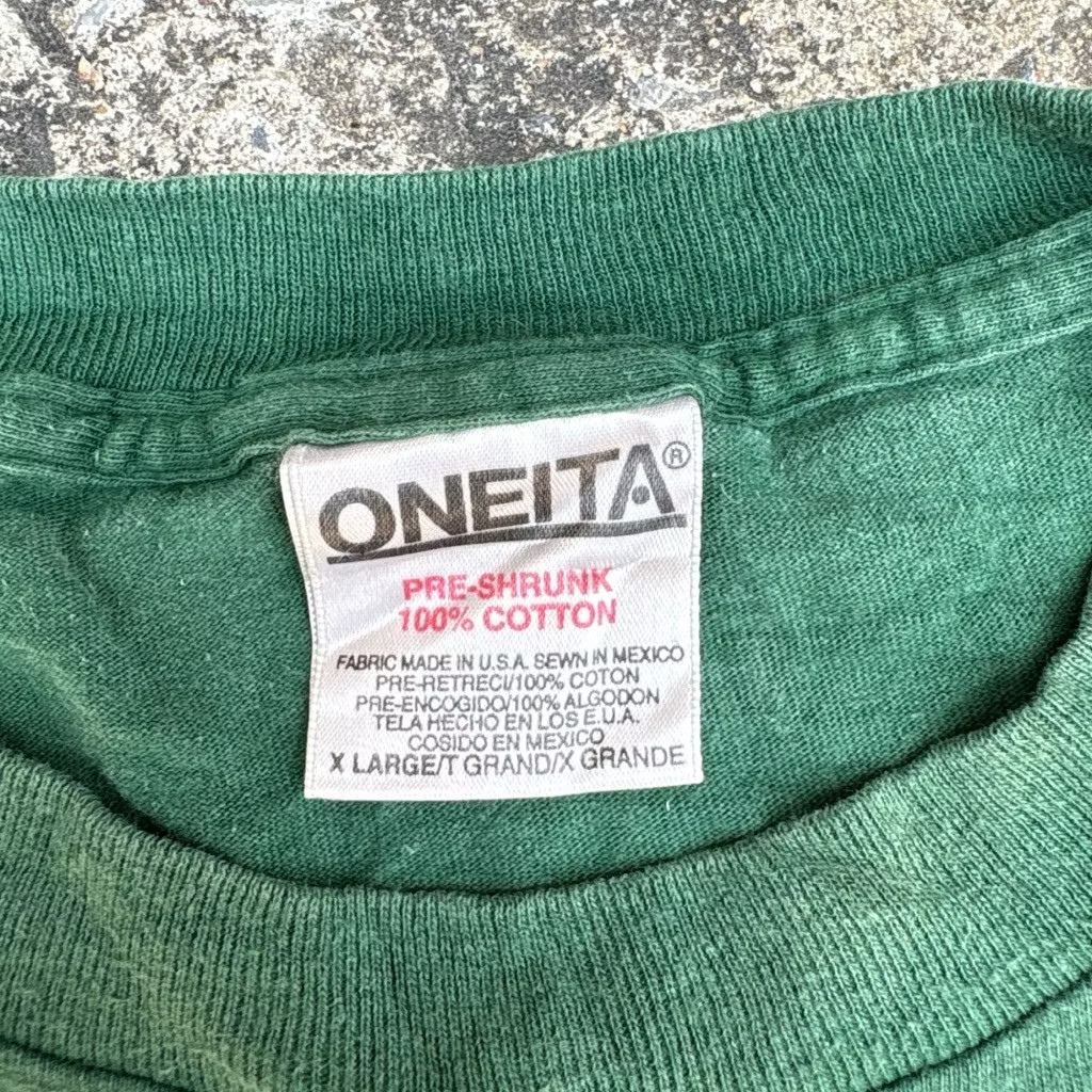 Vintage Oneita Tag Hawaii Rainbow T Shirt XL Go Bows University of Hawaii Green gallery
