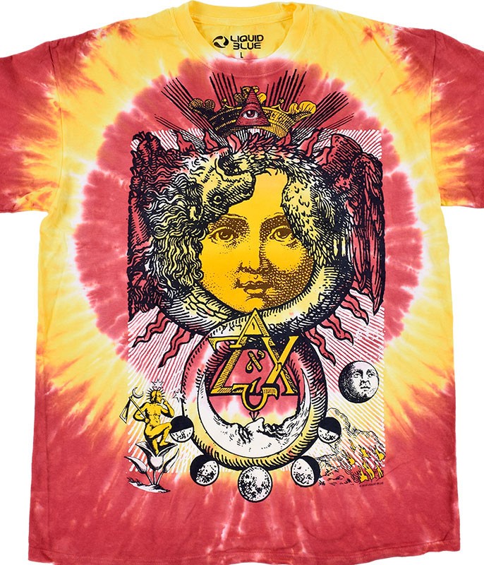 Lunar Phase Tie-Dye T-Shirt Liquid Blue gallery