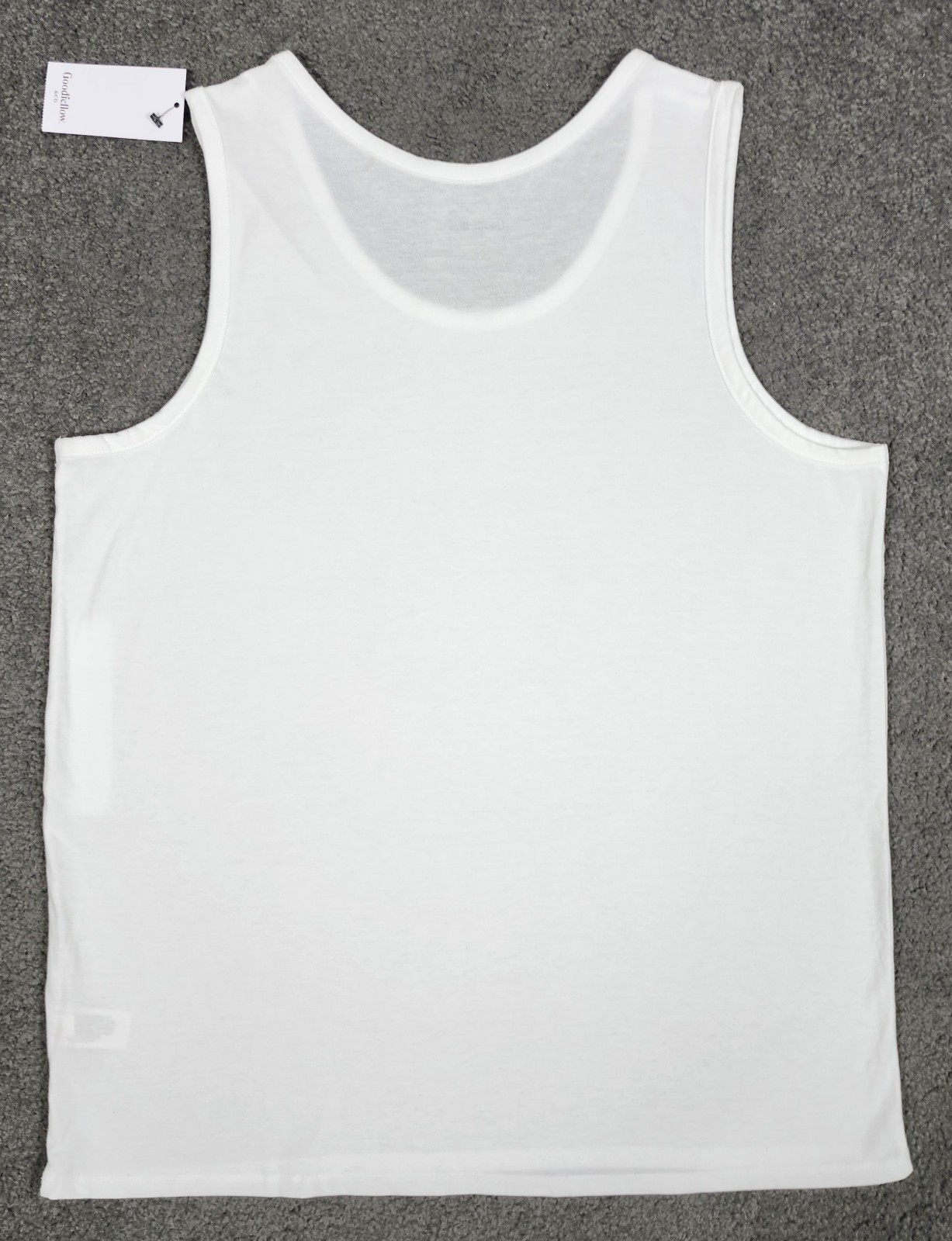 Men's Sleeveless Tanks T Shirts LARGE White 4 PACK Goodfellow Round Neck Stretch gallery