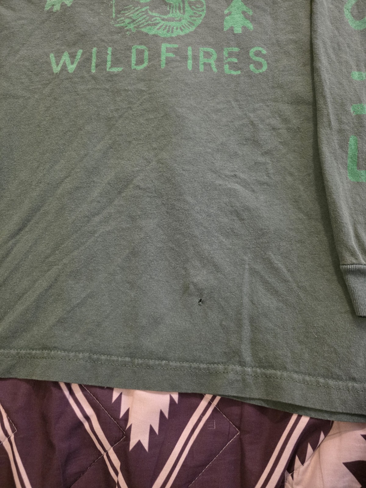 Filson Smokey Bear Help Prevent Wildfires L/S T Shirt Green Medium Made In USA gallery