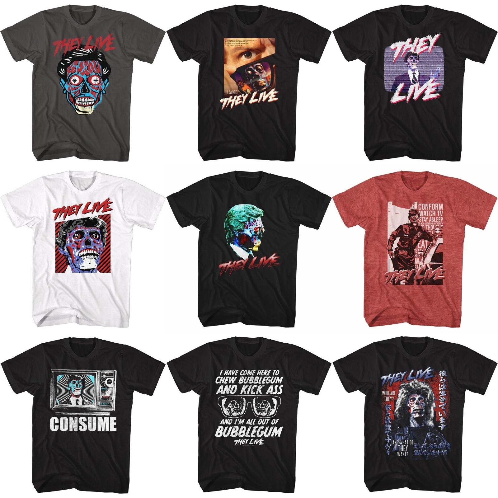 Pre-Sell They Live Sci Fi Movie Licensed T-Shirt