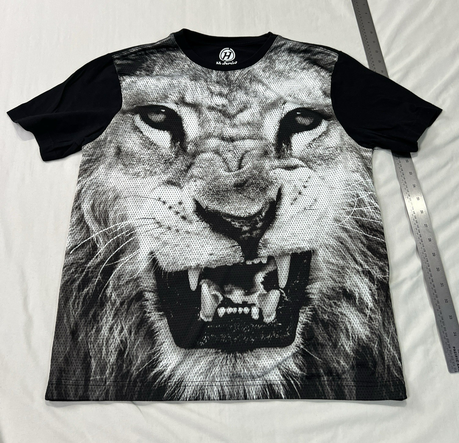 Hybrid Tees Shirt Mens Large Black Lion Athletic Breathable Stretch Crew gallery