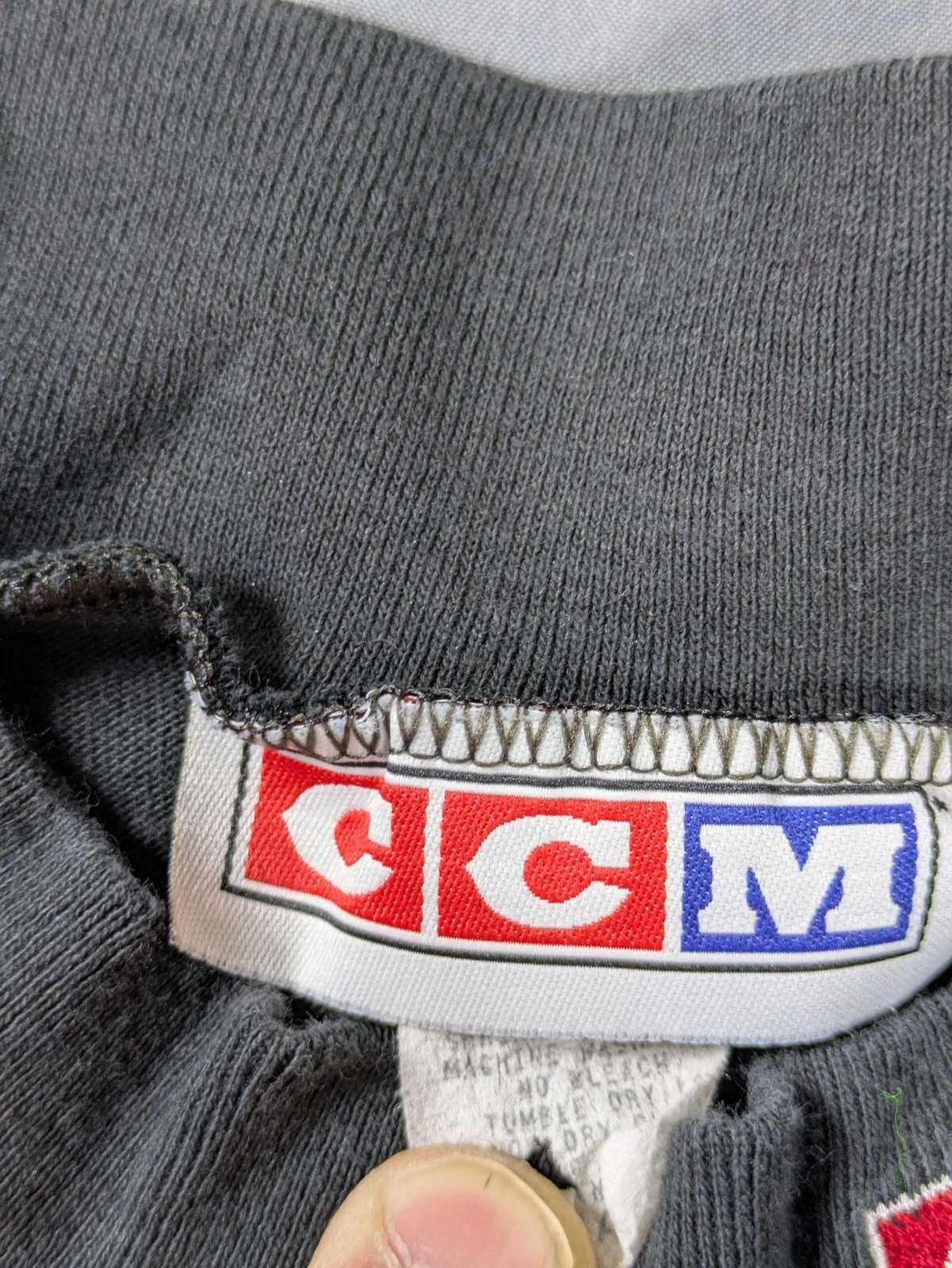 Vintage CCM Shirt Mens XL Gray Mock Neck Long Sleeve Hockey Base Layer Made USA gallery