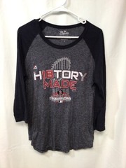 Boston Red Sox 2018 World Series Champs Gray L Polyester Blend 3/4 Sleeve