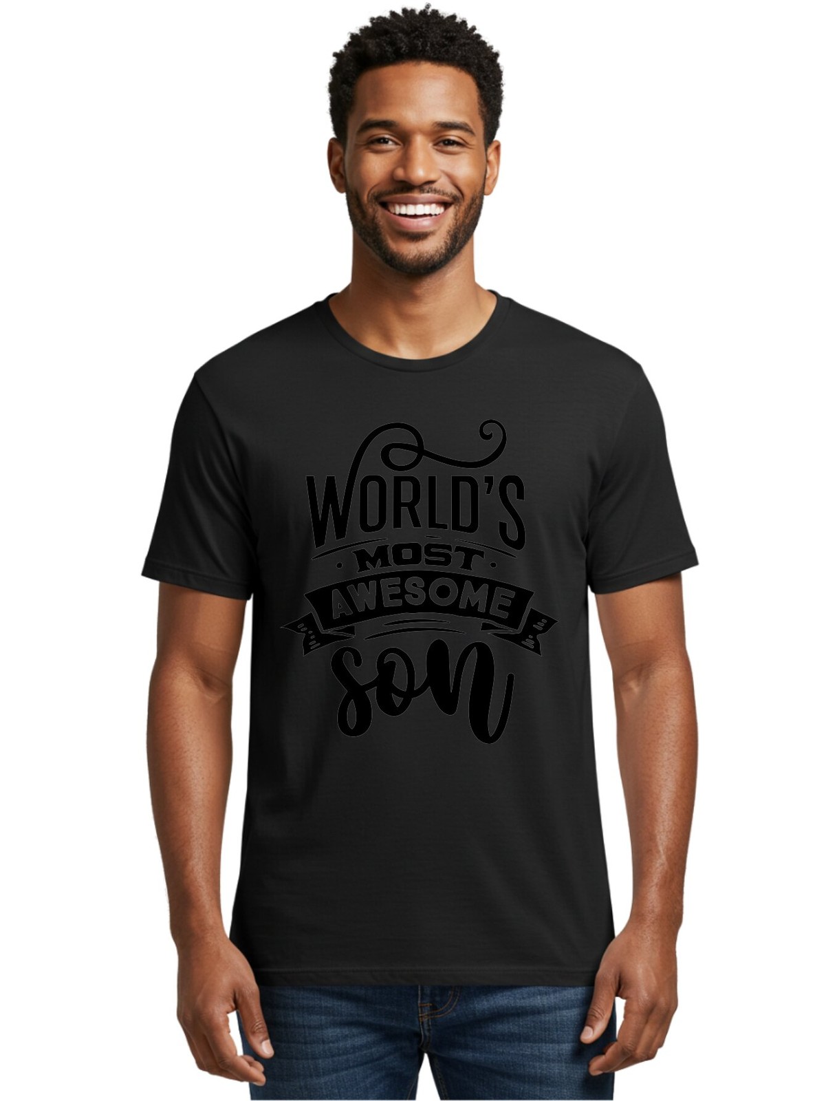 World_S Most Awesome Son Mens Graphic Tee, 100% Cotton, Casual Summer Wear