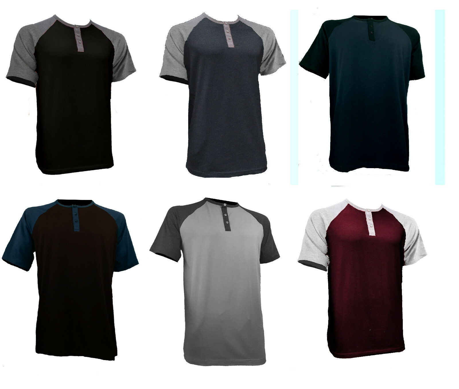 Styllion Big and Tall - Men's Raglan Henley Baseball Shirts - Heavy Weight RHSS gallery