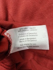 Eddie Bauer Shirt Mens Large Red Solid Tagless Logo Crewneck Tee Cotton Blend