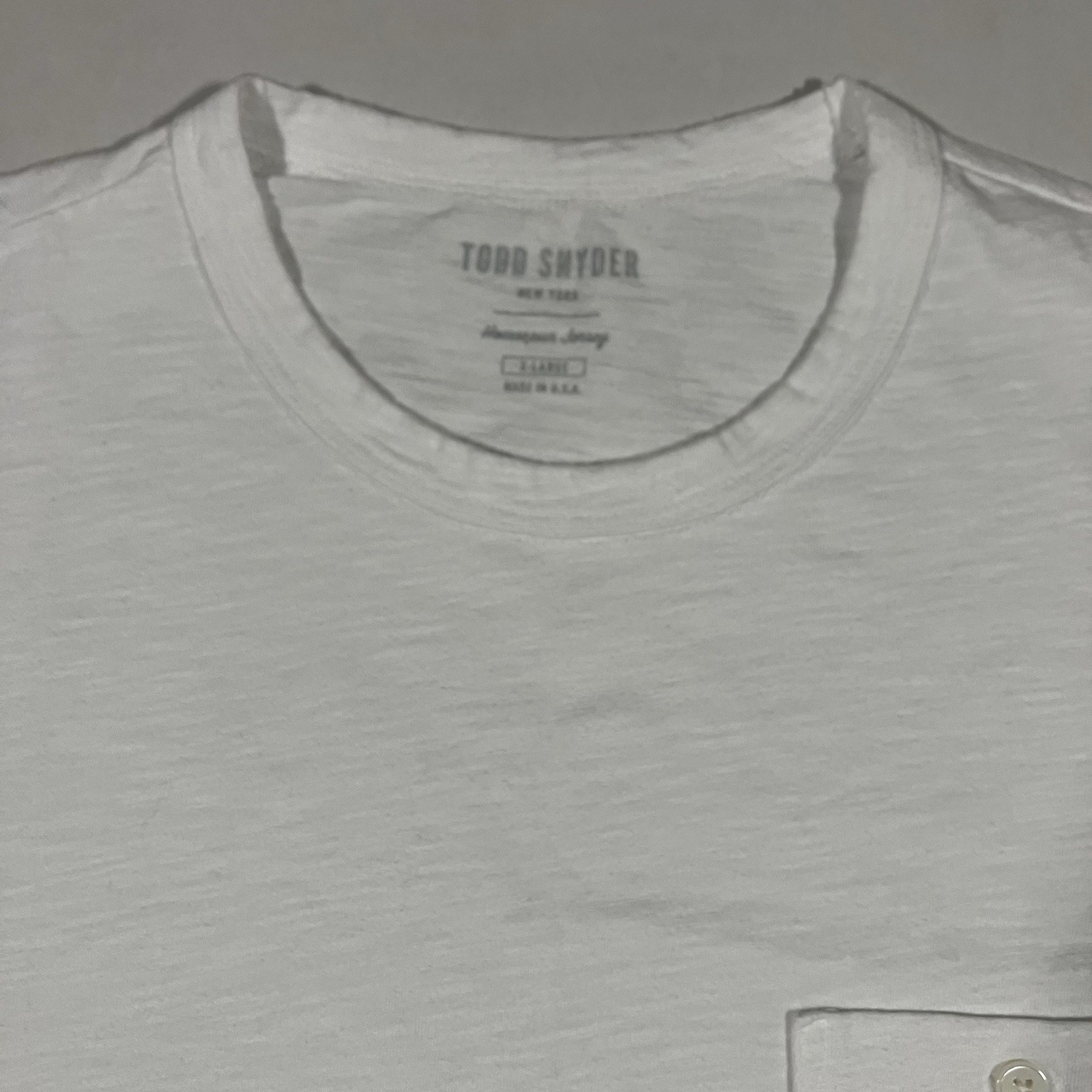 Todd Snyder New York Homespun Jersey Mens XL T Shirt White Pocket Short Sleeve gallery