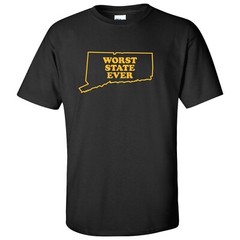 Connecticut Worst State Ever Basic Cotton T-Shirt – Black