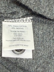 Faherty Men’s Size XL Long-Sleeve Cloud Henley Charcoal Heather Tee Cotton Modal