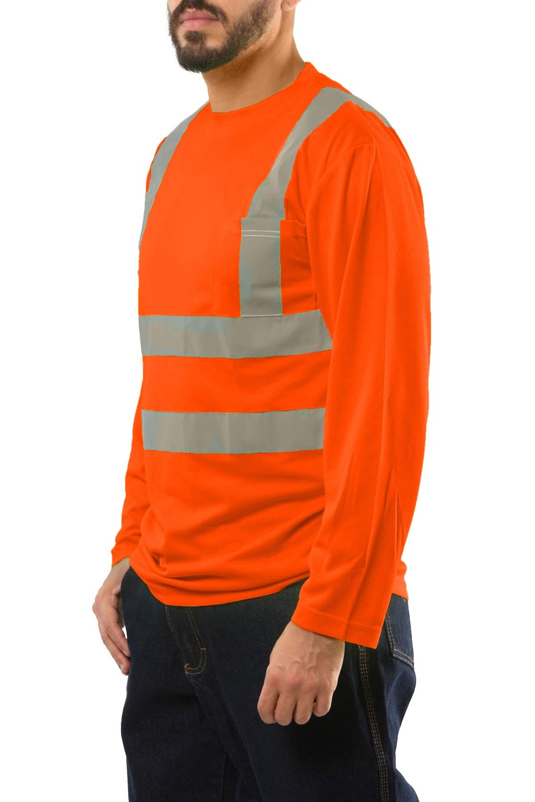 100% Polyester ANSI Class 2 Compliant High Visibility Long Sleeve Safety Shir... gallery