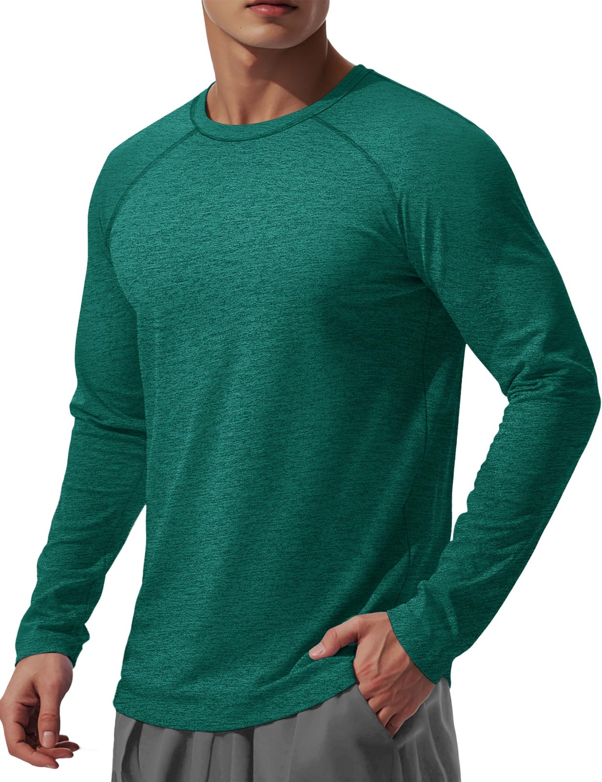 UPF 50 Shirts for Men Long Sleeve Lightweight Dry Fit Sun Protection Shirt Su... gallery