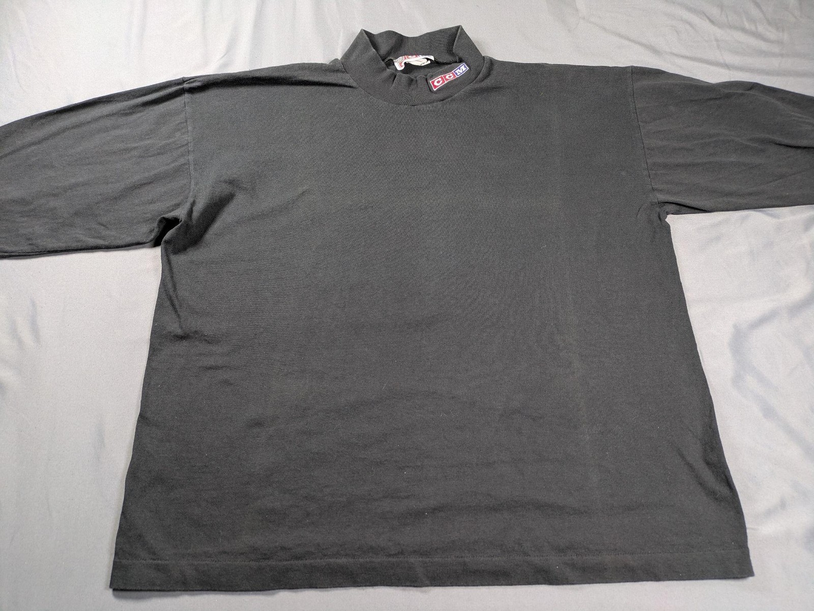 Vintage CCM Shirt Mens XL Gray Mock Neck Long Sleeve Hockey Base Layer Made USA gallery
