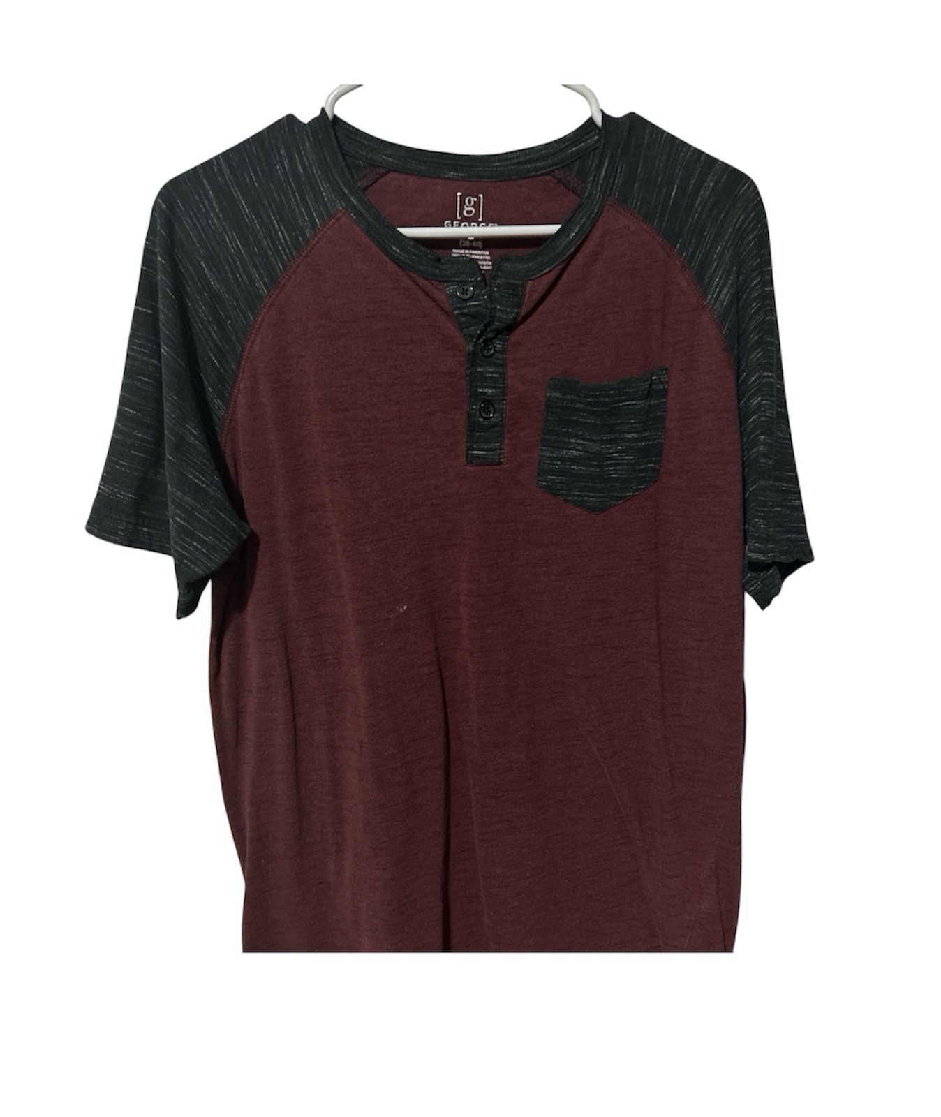 Henley Button Mens red And Black Shirt gallery