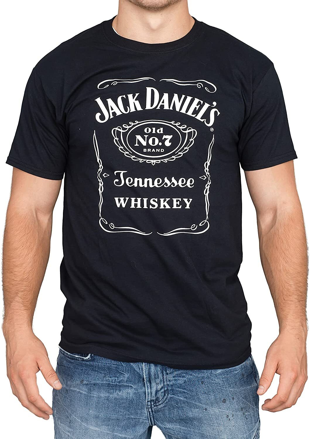 Adult Unisex Jack Daniel's Whiskey Old No. 7 Tennessee Logo Bottle Label T-shirt gallery