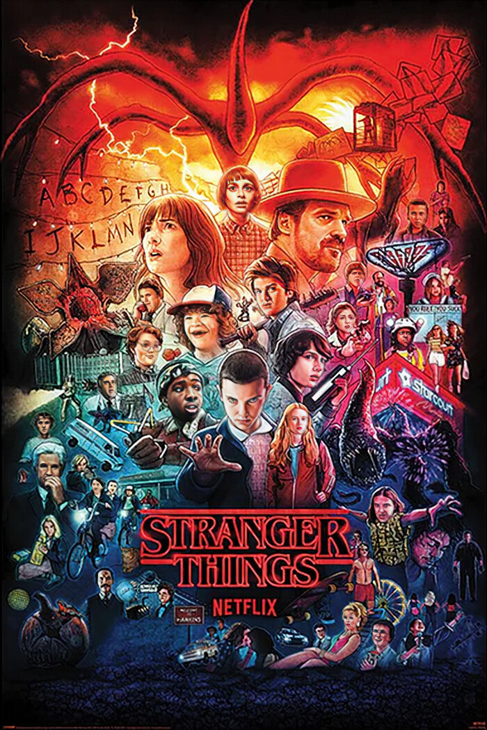 Stranger Things 1, 2, 3 & 4 – TV Show Poster (Poster Montage) (Size: 24″ x 36″)