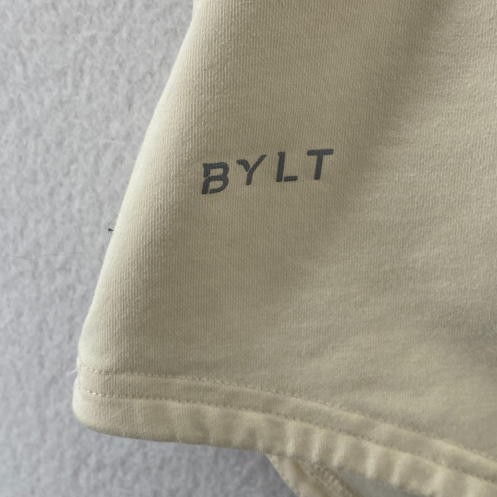 BYLT Shirt Mens 2XL LUX Drop Cut Premium Basics Gym Short Sleeve Off Ivory gallery