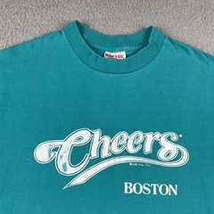 Vtg Sof Tee By Tee Jays Medium Single Stitch Shirt Cheers Boston Massachusetts