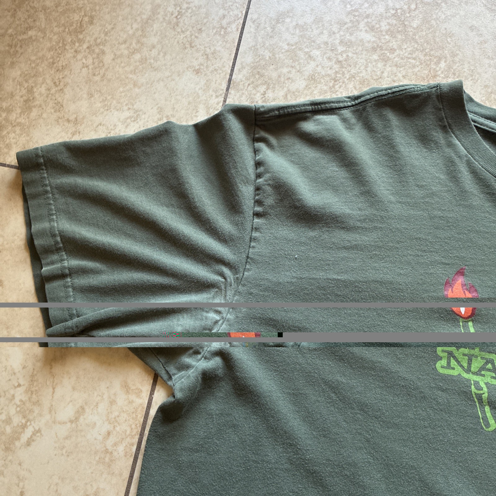 Nautica vtg t shirt green torch light my fire Hawaii style graphic gallery