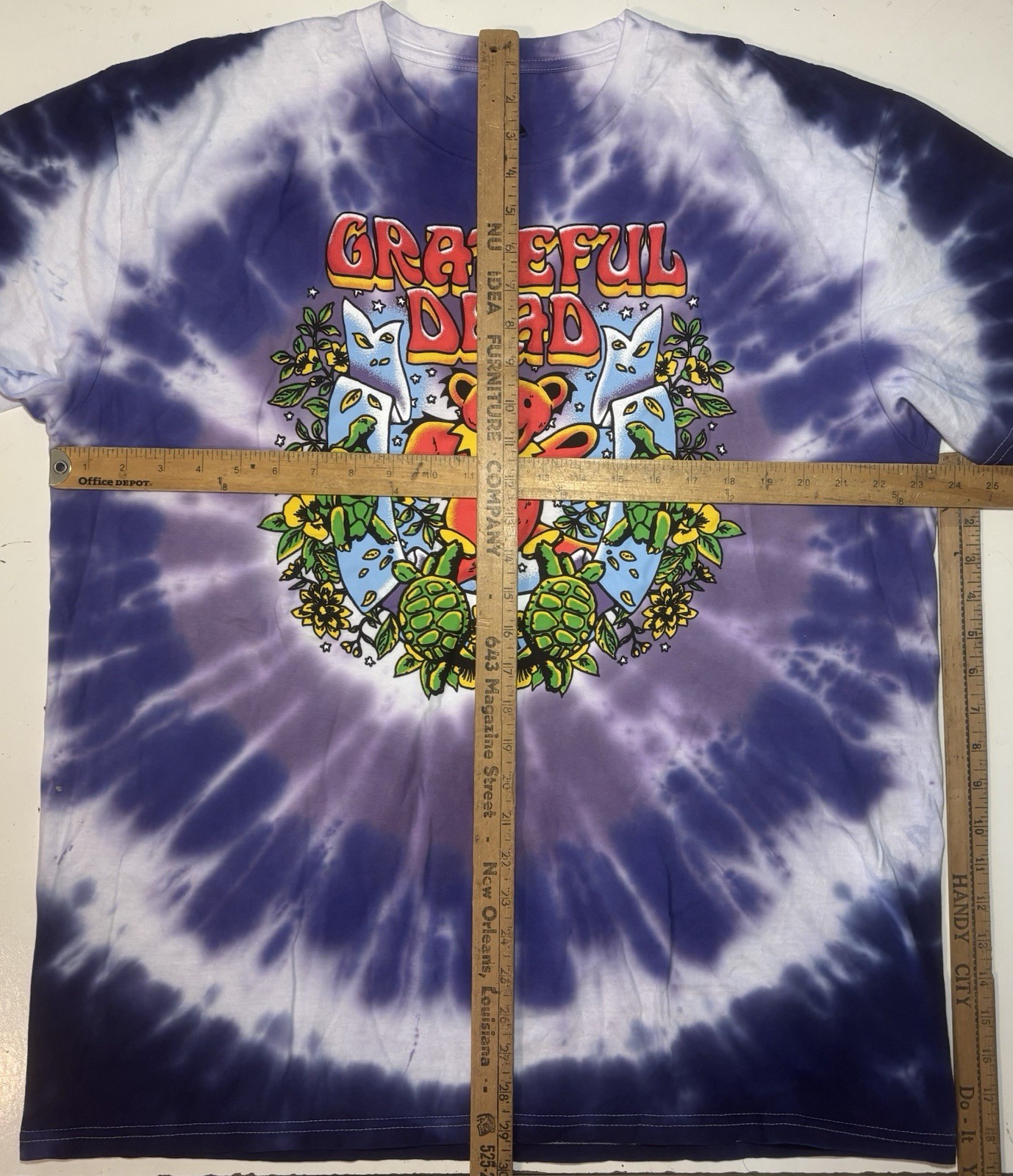 Grateful Dead Band T Shirt Men's XL Purple Tie Dye Retro Dancing Bear Terrapin gallery
