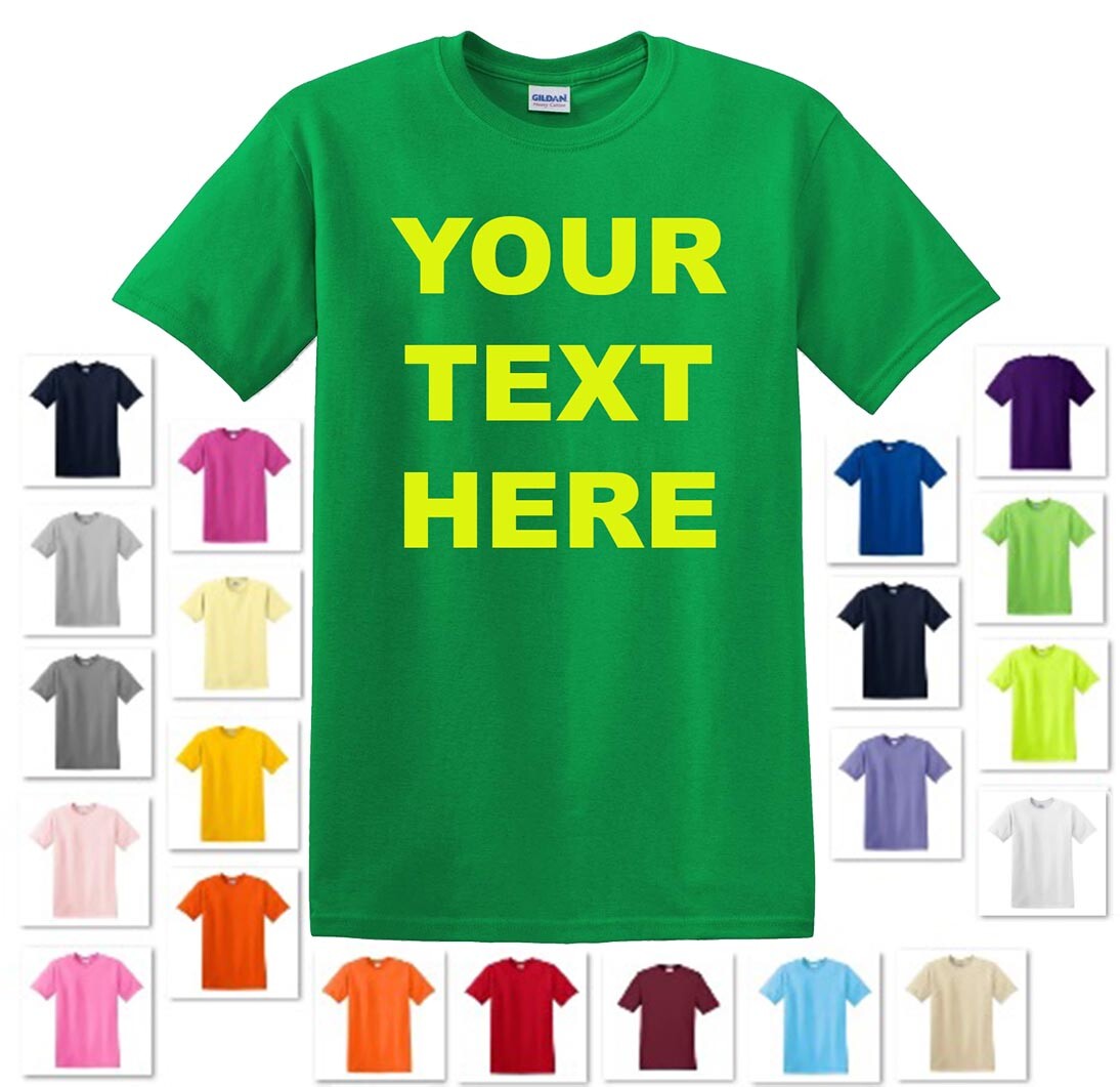 PERSONALIZED CUSTOM PRINT YOUR OWN TEXT ON A T-SHIRT CUSTOMIZED TEE MEN'S gallery