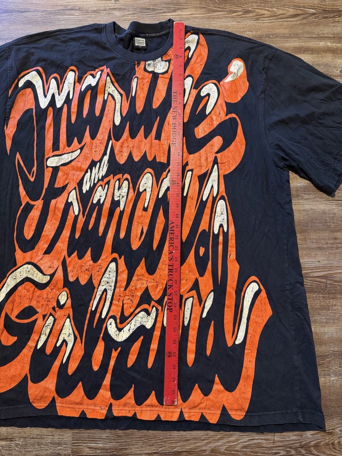 Vintage MARITHE FRANCOIS GIRBAUD Graffiti Shirt Black Orange White SIZE 5XL gallery