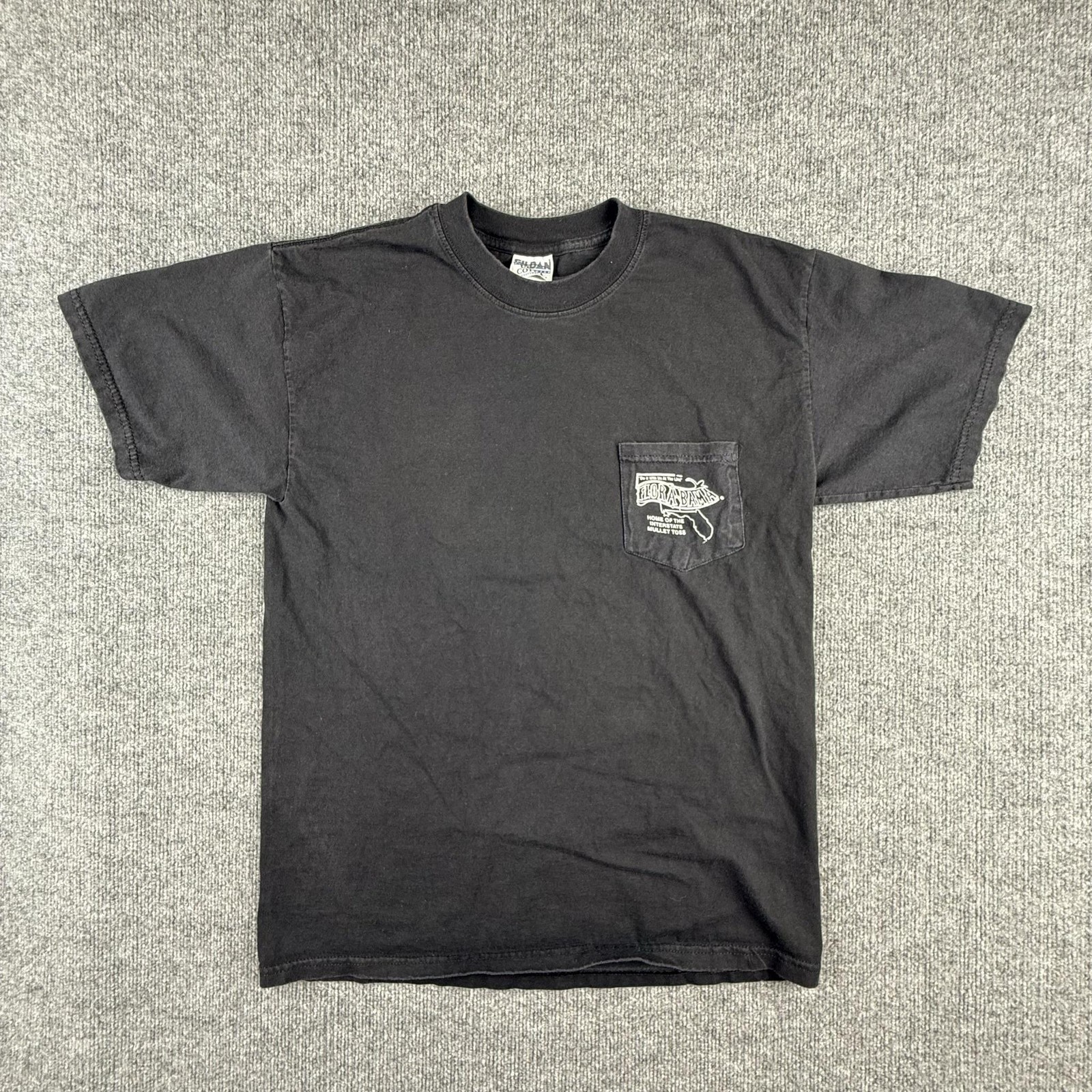 Gildan Shirt Mens Large Black Flora-Bama Lounge Bar Pocket Graphic Tee Eagle
