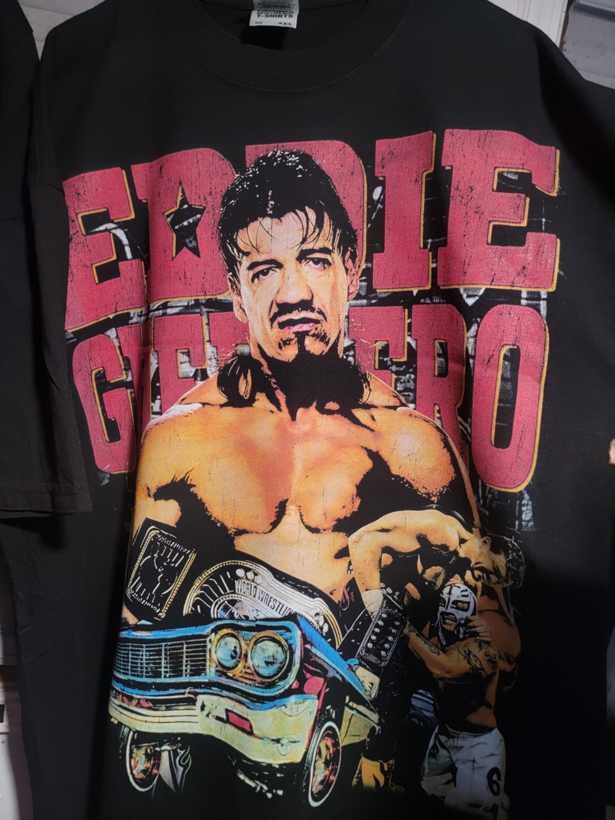 EDDIE GUERRERO LATINO HEAT ON A SHAKA HEAVYWEIGHT GARMET DYED T SHIRT "MODERN" gallery