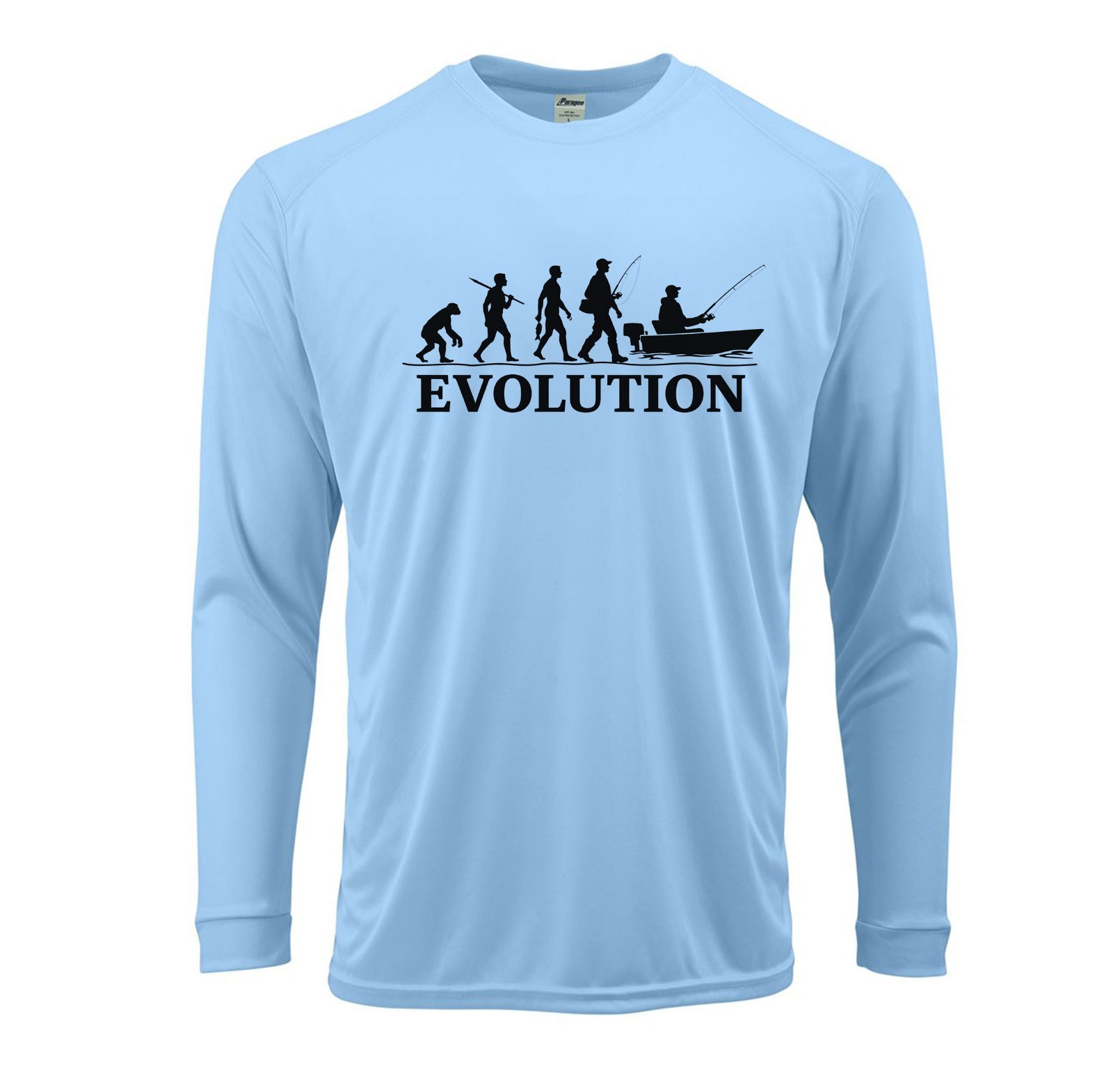 Evolution Fisherman Fishing Sun Boat Beach UPF 50 T-Shirt Sport UV Protection