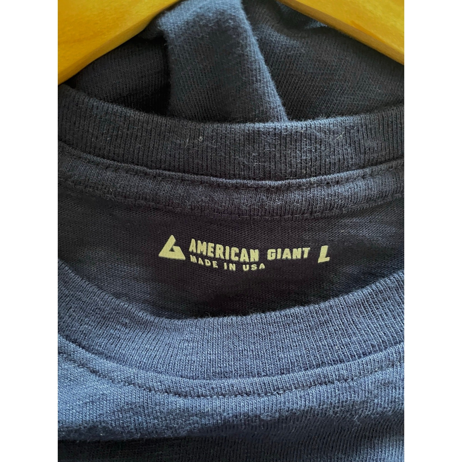 American Giant Premium Slub Tee Shirt Crew Neck Short Sleeve Navy Size Large gallery