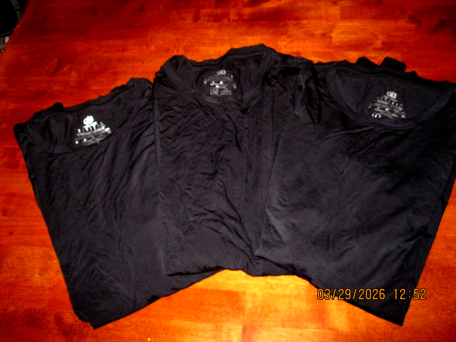 3 David Archy Men’s Bamboo Black Crew Neck Bamboo Moisture-Wicking MED NWOT