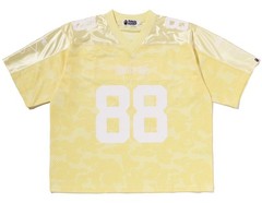 A BATHING APE Men’s SOLID CAMO MULTI LOGO RELAXED FIT FOOTBALL JERSEY TEE rz
