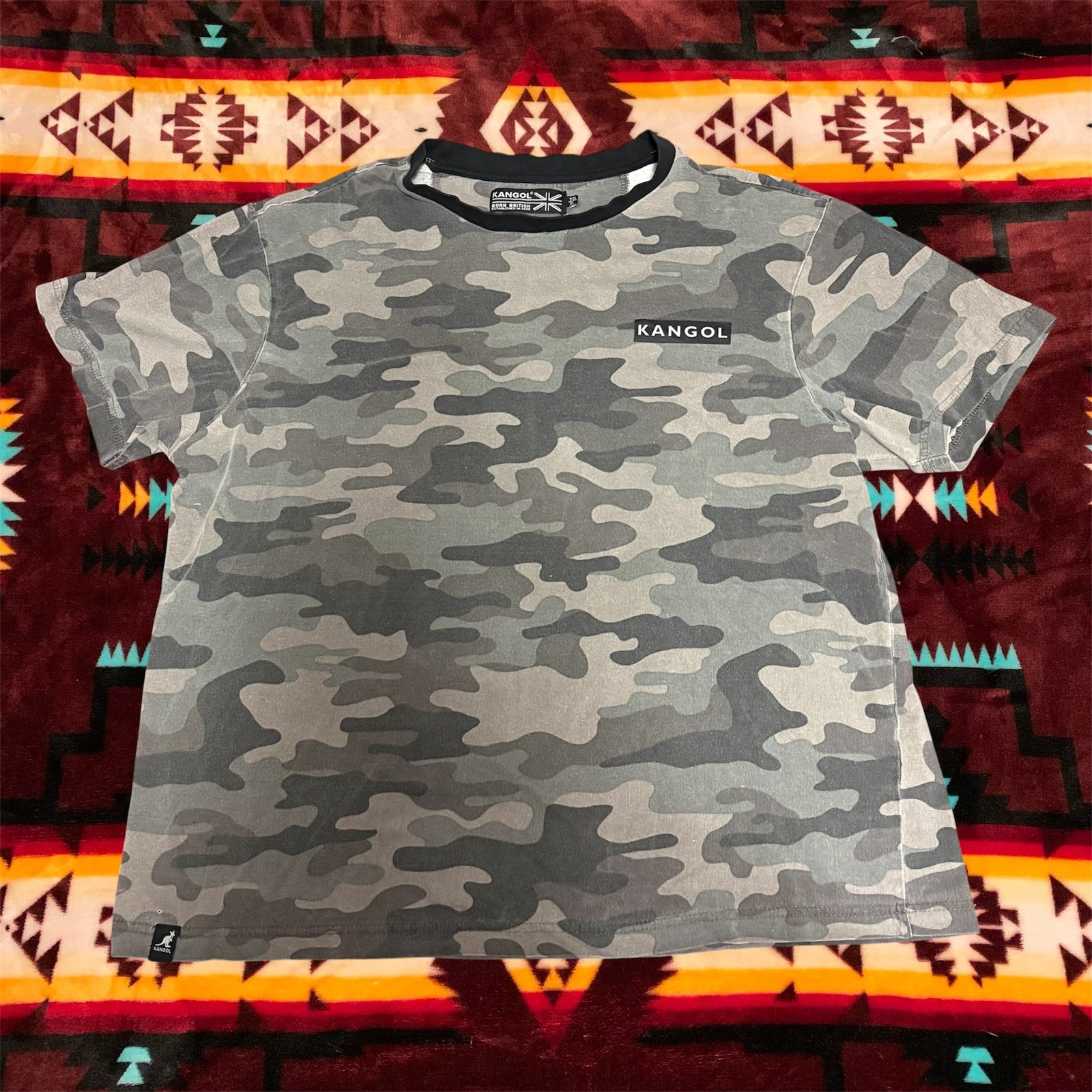 Men’s Kangol Logo Camo Graphic Print Shirt NWT Signature Black Label SZ XL gallery