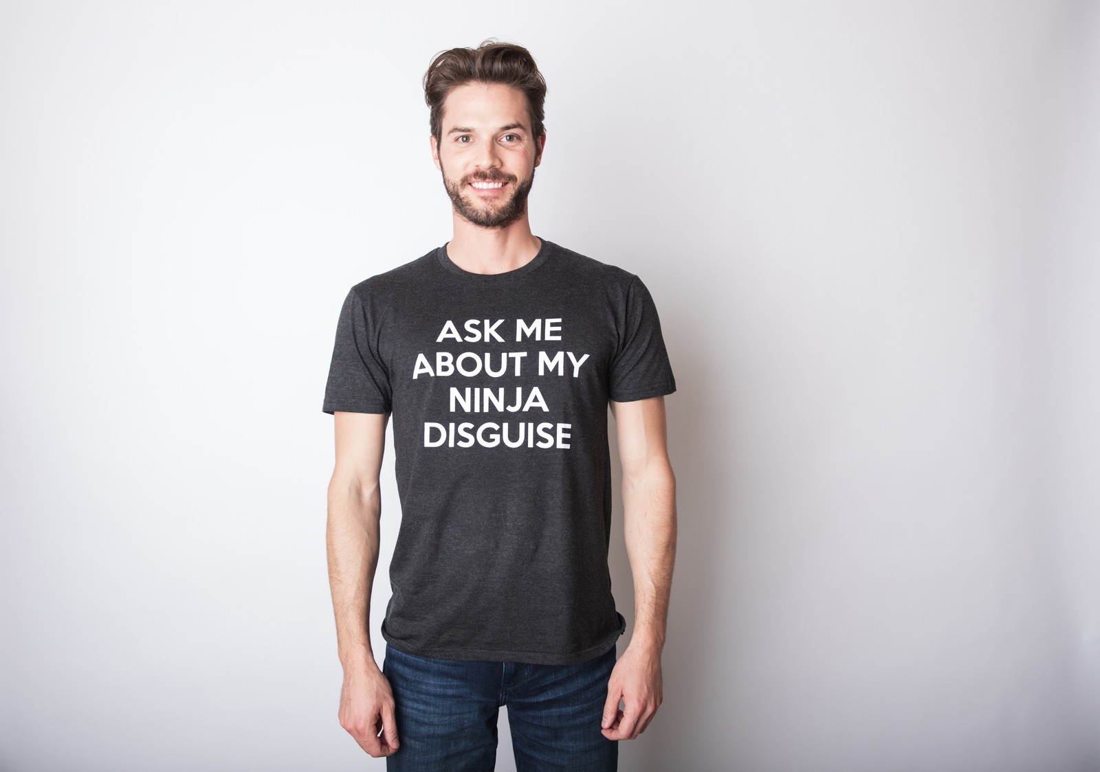 Mens Ask Me About My Ninja Disguise Flip T shirt Funny Costume Graphic Humor Tee gallery