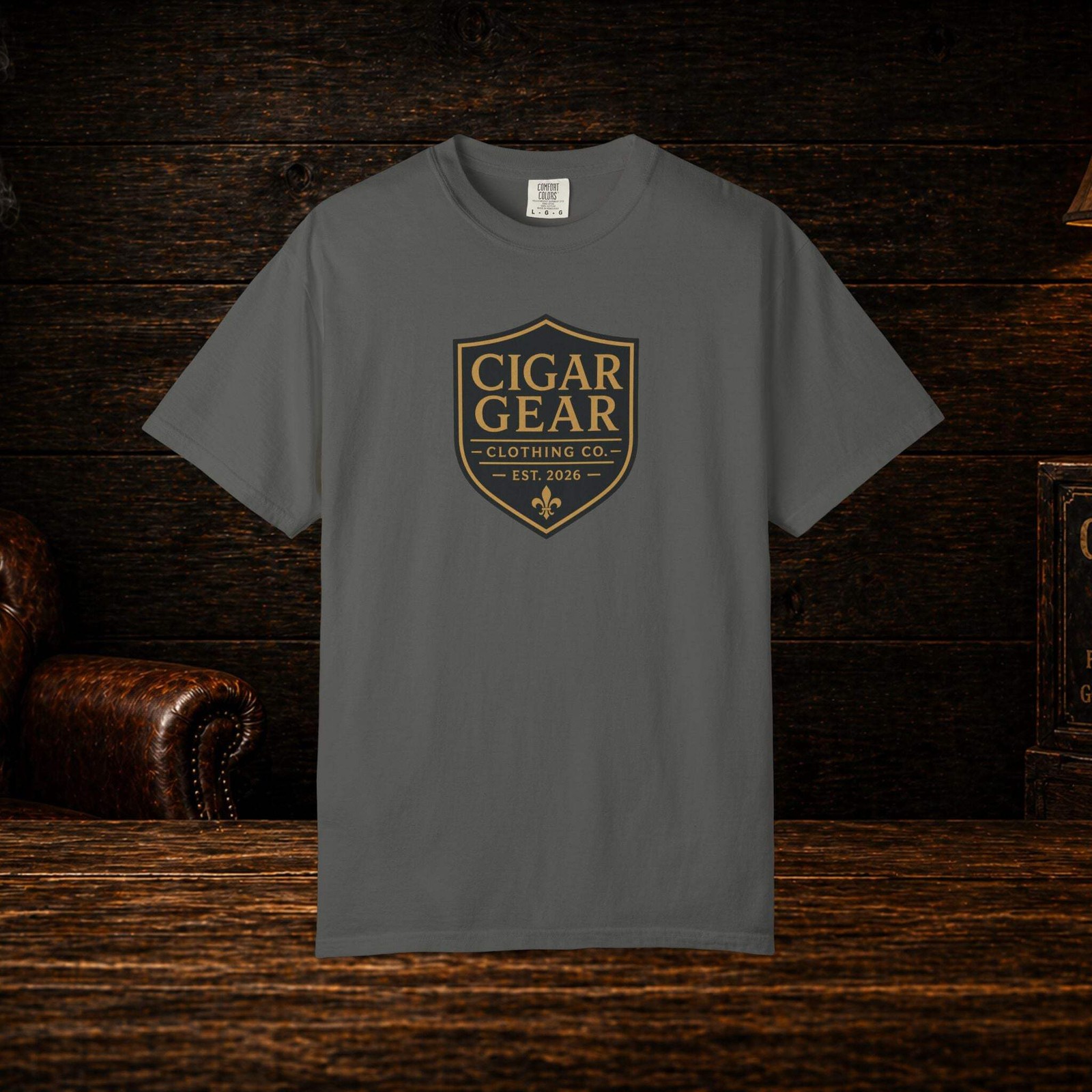 Cigar Gear Shield Logo T Shirt Men's Graphic Tee Smoking Lounge Apparel gallery