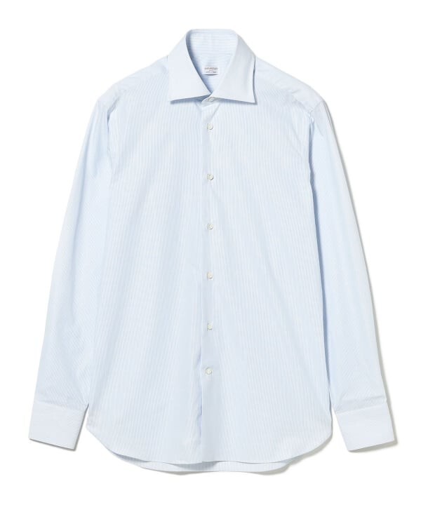 (ASK availability First) BEAMS Borriello Microstripe wide collar shirt New