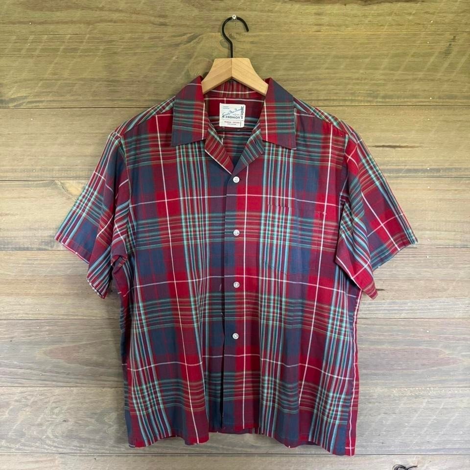 Vintage 60s 70s Sandy Mac Donald 100% Cotton Button Up Colorful Plaid Shirt gallery