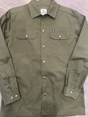Devium Riveter Canvas/twill Snap Button Shirt, Mens Large, Army Green