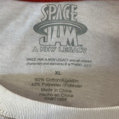 Space Jam Looney Tunes Bugs Bunny Graffiti Airbrush Graphic White T-ShirtXL NWOT