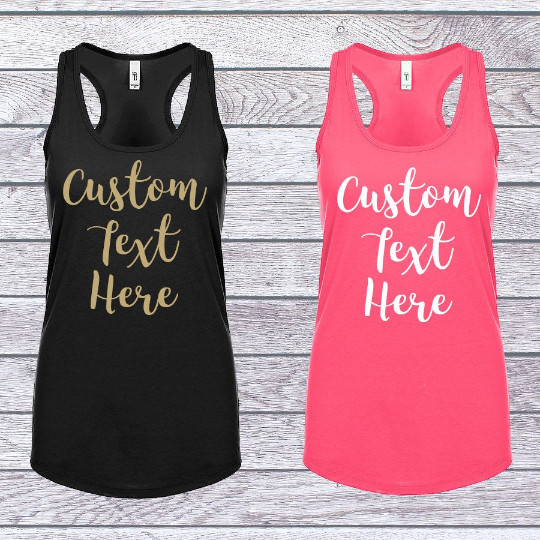 Add Your Logo, Text Custom Racerback Tank Top Shirt, Beach Top, Muscle For Women