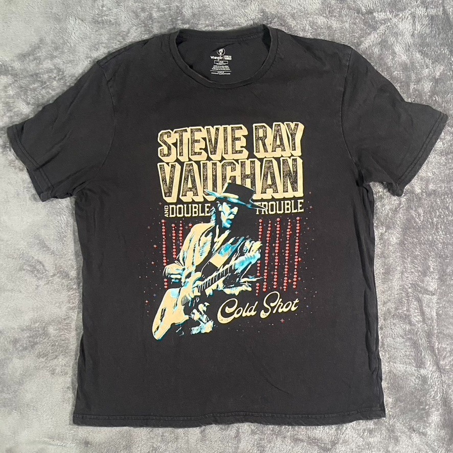 Stevie Ray Vaughan T Shirt Large Black Cold Shot Double Trouble Wrangler SRV 202