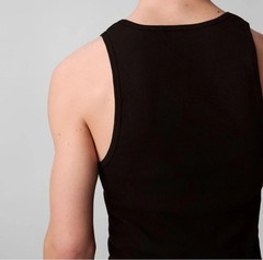 3 PACK CALVIN KLEIN SIZE MEDIUM BLACK RIBBED COTON TANKS T-SHIRTS UNDERSHIRTS