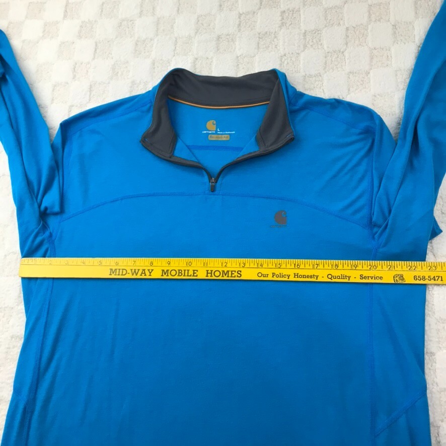 Carhartt Force Shirt Mens Large Blue 1/4 Zip Relaxed Fit Lightweight Pullover gallery