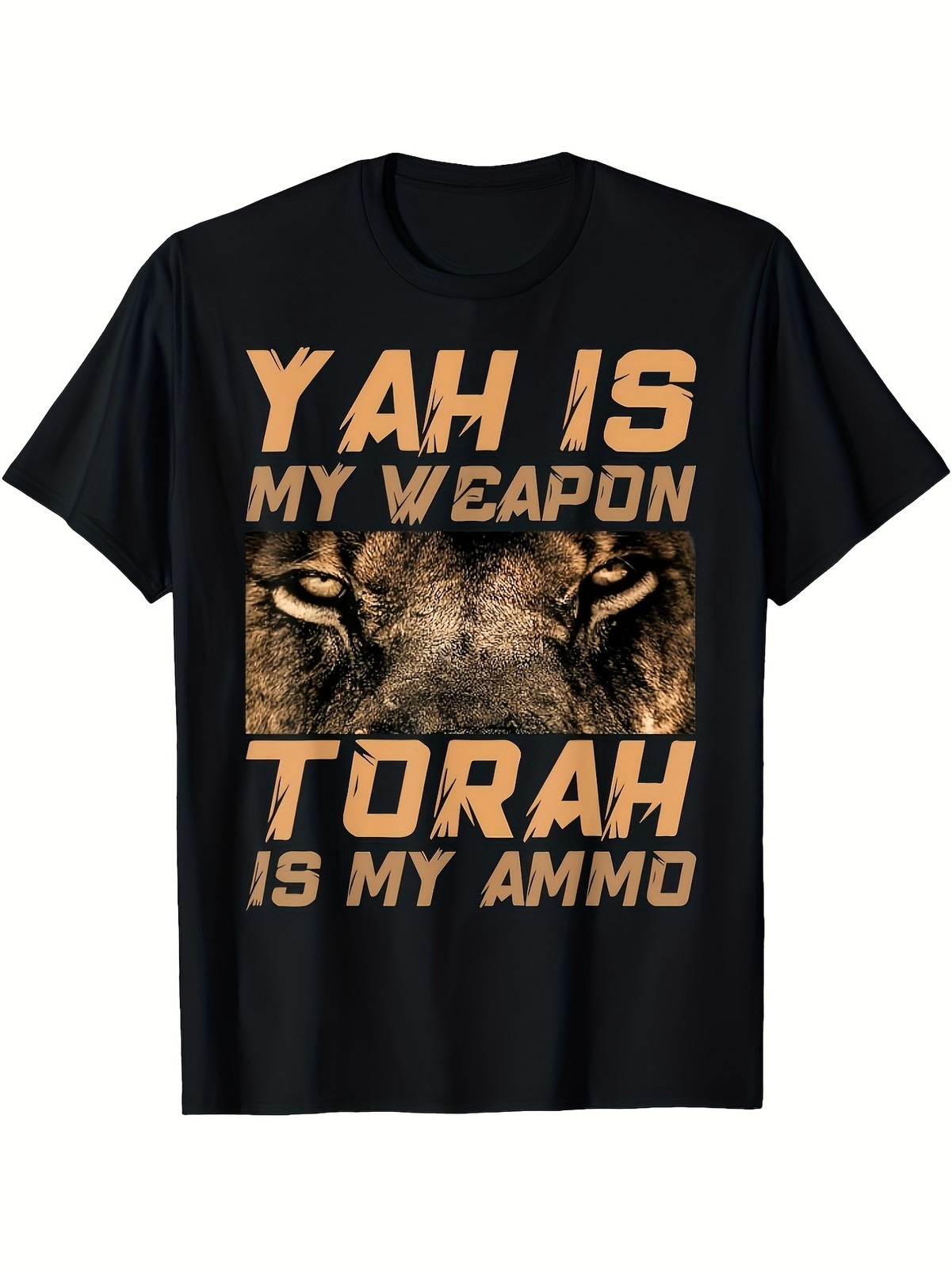 Men'S YAH Is My Ammo Hebrew Israelite T-Shirt 180G 100% Retro Lion of Judah gallery