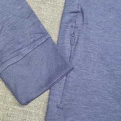 Members Mark Mens Pullover Medium Size Blue Long Sleeves Top with Zip Pocket
