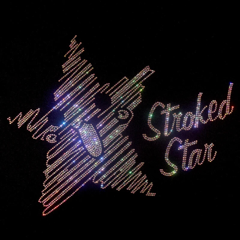 New Men Luxury Diamond Star Rhinestones Fashion Black T-Shirt High Quality gallery