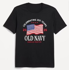 OLD NAVY US Flag 2026 250th Anniversary T-SHIRT Navy / White, Size XS to 4XL