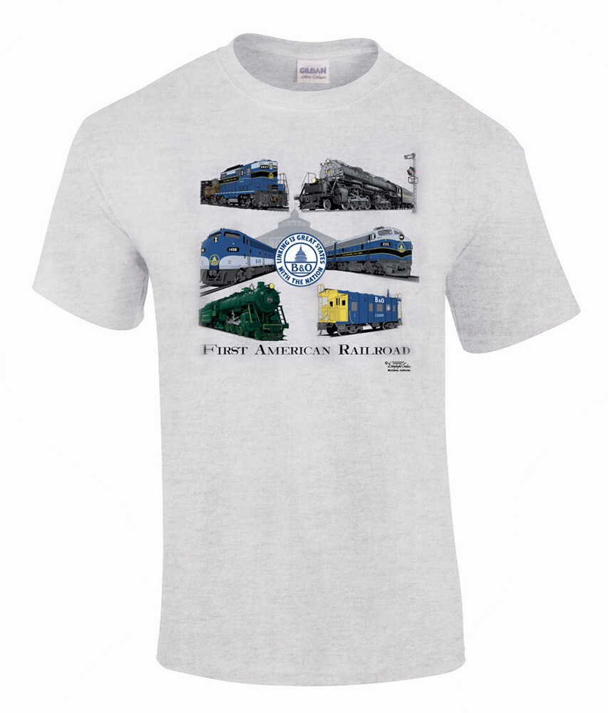 Baltimore & Ohio Collage Trains lovers Authentic Railroad T-Shirt [85] gallery