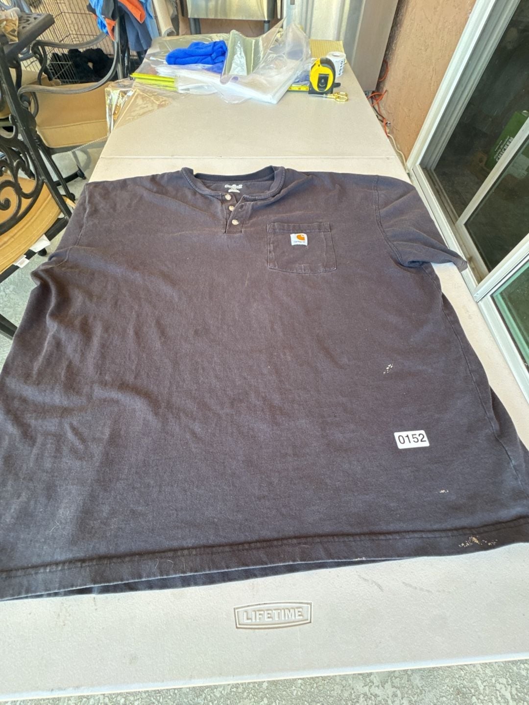 Carhartt K84 Workwear Loose Fit Short-Sleeve Henley T-Shirt with Pocket. Used bu gallery