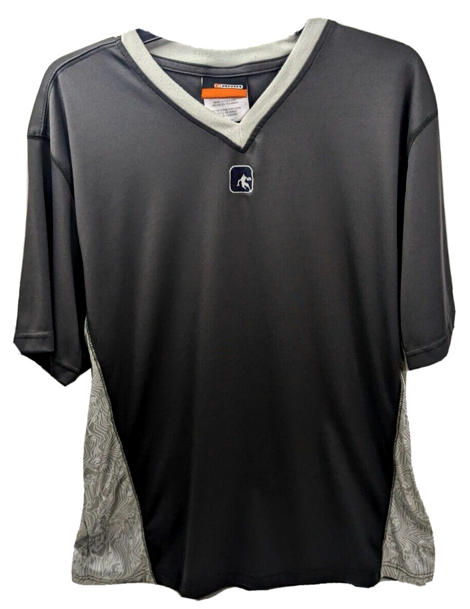 AND1 Basketball Performance Shirt Y2K Size Large Dark Gray w/ Gray Trim Vintage gallery